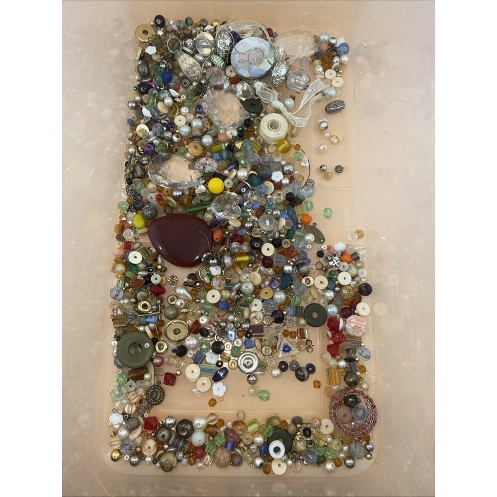 Multi Size Colored Beads And Pendant Lot- All Great For Craft 1 Lbs mixed